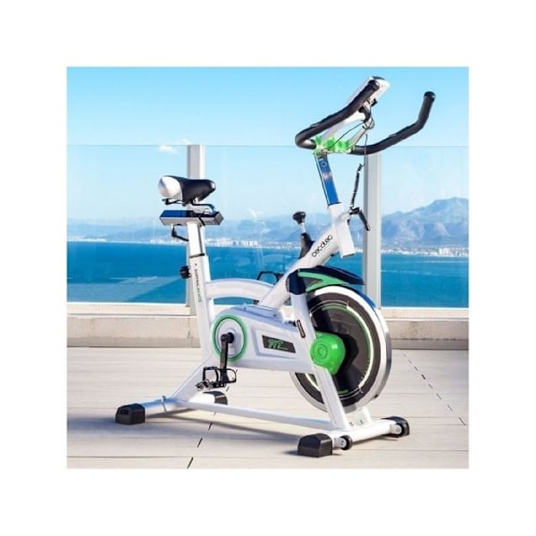 Cecotec Spin Extreme Professional Spinning Bike - 16 kg Svinghjul - Hvid, Sort og Grøn Vitt, svart och grönt