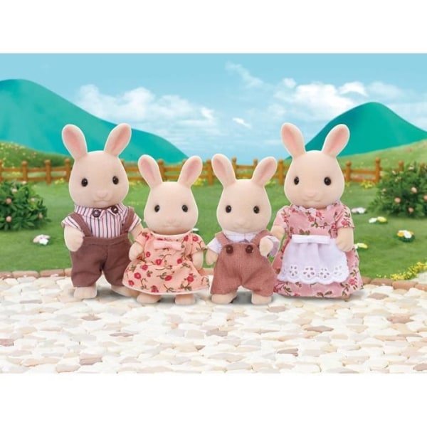 SYLVANIAN FAMILIES - Cream Rabbit Family - 4108 - Ledad och klädd - Pojke och flicka - Från 3 år