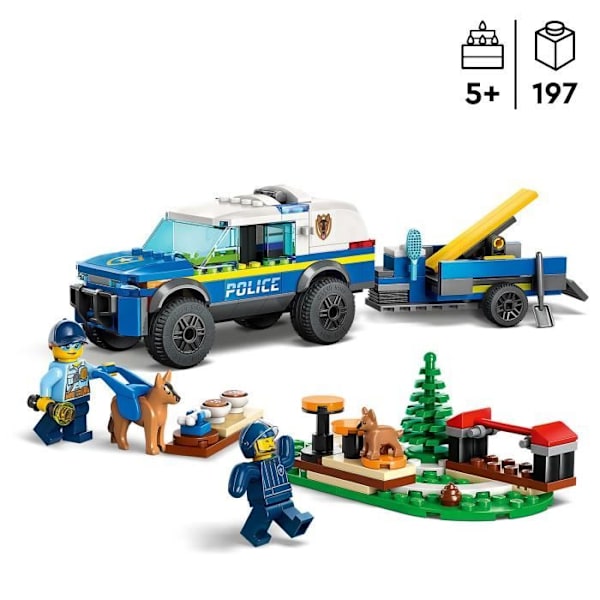 LEGO® City Police 60369 poliisikoiran koulutusleluauto perävaunulla Vit