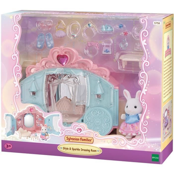 Leikkisetti - SYLVANIALAISET PERHEET - Prinsessapukeutuminen - Kärry- ja lumikanityttö Flerfärgad