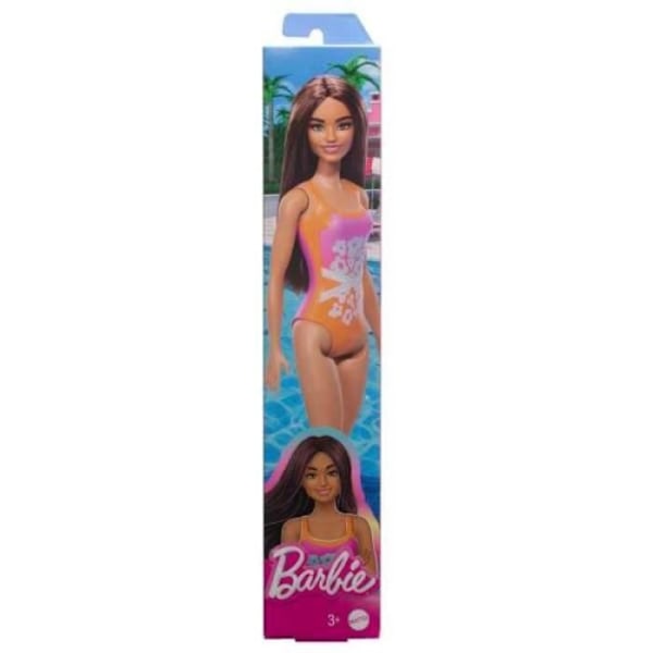 Barbie-docka - BARBIE - Orange baddräkt - Redo för stranden - Unisex - 3 till 10 år Orange