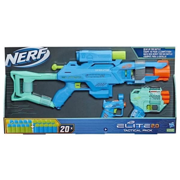 Nerf Elite 2.0 Tactical Pack - NERF - Operator DB-2, Trio TD-3, Ace SD-1 - 20 pilar ingår Flerfärgad