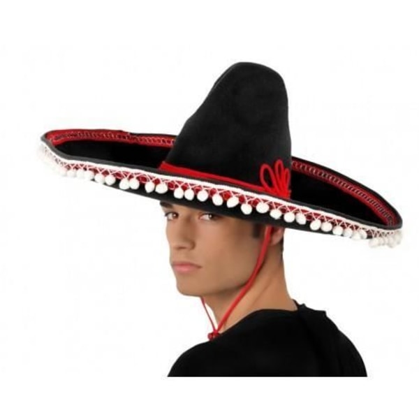 Musta SOMBRERO-hattu - ATOSA - Meksikon bandiitin asutarvike