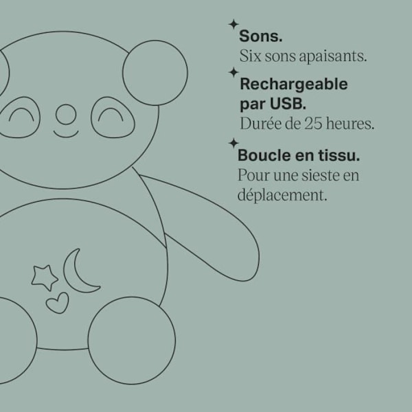 Mini Plys - TOMMEE TIPPEE - Pippo The Panda - Nomadisk sovehjælp - 6 lyde - USB genopladelig - Kan maskinvaskes Mång