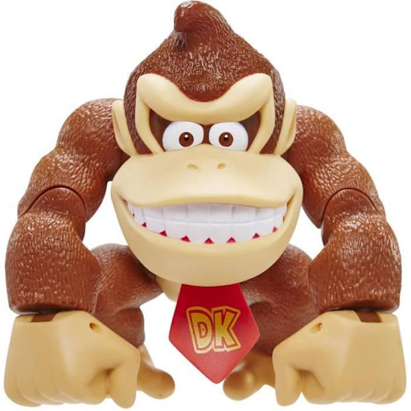 Donkey Kong figur - Super Mario - JAKKS - 15 cm - Artikuleret i 10 punkter kastanj