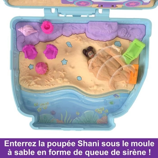 Polly Pocket-Chiot på Stranden-Samling med figurer, rejsetøjet HRD36 Flerfärgad