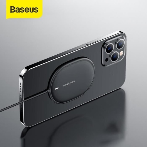 BASEUS WXQJ-01 Mobiltelefonladdare Kompatibel med iPhone 12 Type C trådlös laddning Svart
