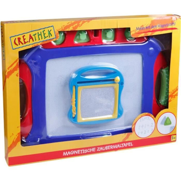 Magnetisk tegnespil - VEDES - Creathek - 2 i 1 magnetisk tegnebræt med 4 stempler