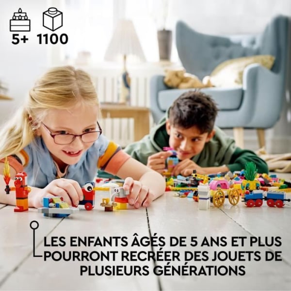 LEGO® Classic 11021 90 år av lek, byggleksak med ikoniska modeller Flerfärgad