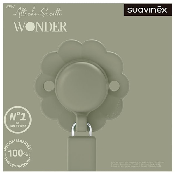 -Suavinex Attache Sucette Silikoni Wonder (Malli: Vihreä)
