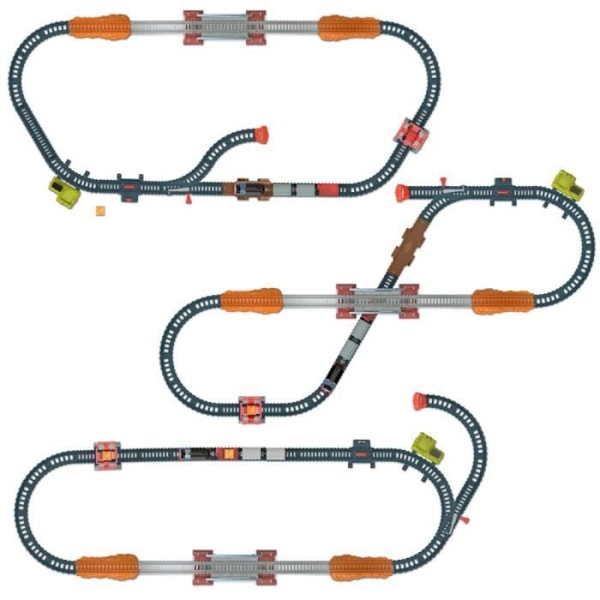 3 in 1 box setti - MATTEL - Thomas ja hänen ystävänsä - TrackMaster - Thomas-veturi Annie- ja Clarabel-perävaunuilla