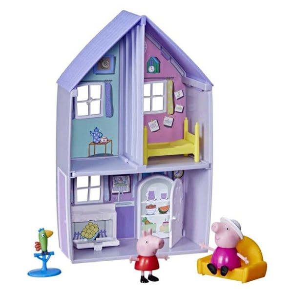 Peppa possun isoäidin ja isoisän possutalo - 2 figuuria ja 3 asustetta - lapsille yli 3-vuotiaille