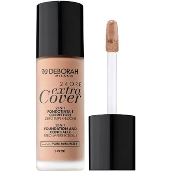 Foundation - DEBORAH - 24 Ore Extra Cover - 2in1 - SPF20 - Shade 04 Aprikos - Alla hudtyper 04 Aprikos