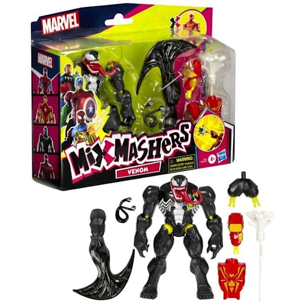 MixMashers Venom Deluxe, 12 cm tilpasselig figur, som kan blandes og kombineres med tilbehør, Marvel, fra 4 år. Flerfärgad