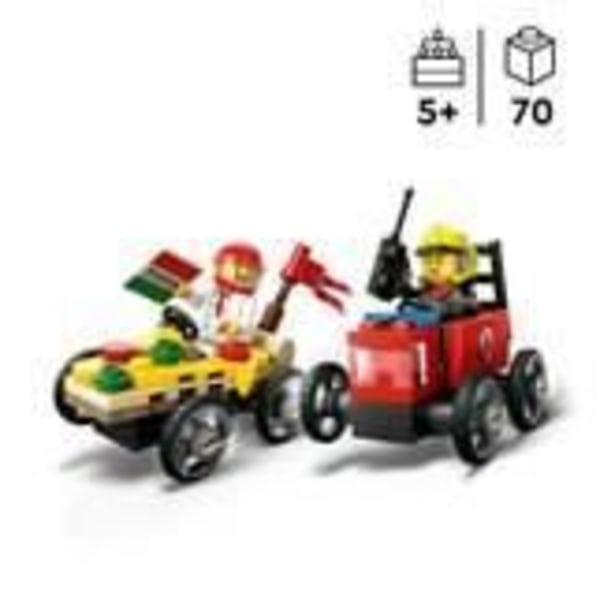 LEGO City 60458 racerbilspaket: Pizzabil mot brandbil Flerfärgad