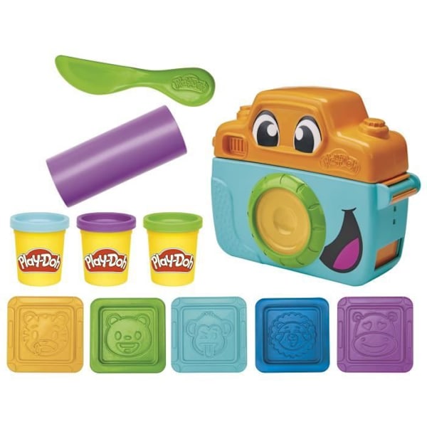 Play-Doh Mine små fotos Starters, modellervoks, legetøjs kamera, 7 tilbehør og aktivitetsmåtte, fra 2 år Flerfärgad