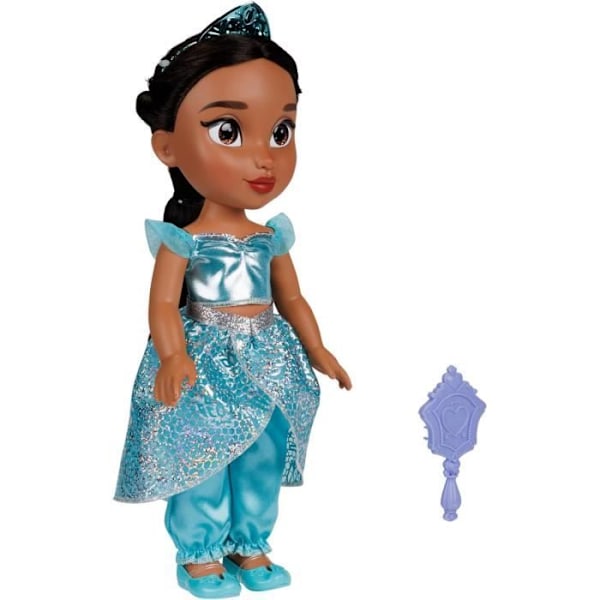 Disney Princess - Docka 38 cm Jasmine Aladin - Officiell Disney Licens - Samling Min Vän Prinsessa - Klänning med Silver Effekter Knasig klänning med silvereffekter,