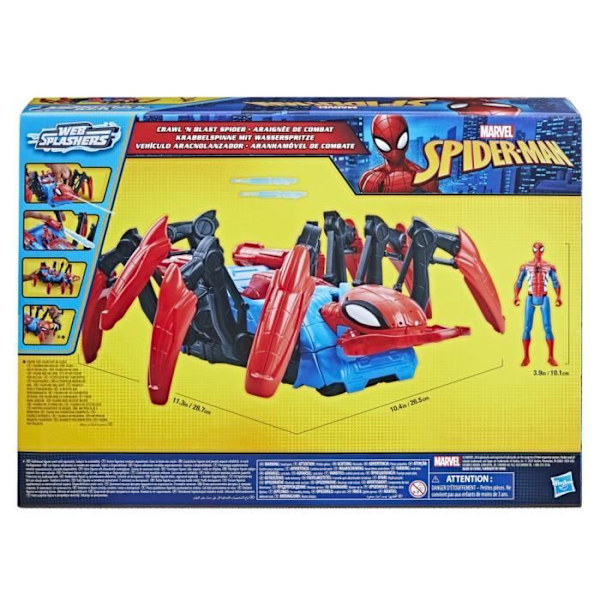 Spider-Man Combat Spider Vehicle Figur - Affyrer vand og projektiler - fra 4 år og opefter - HASBRO, Marvel Flerfärgad