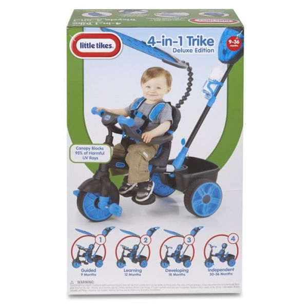 LITTLE TIKES 4 in 1 Evolutionary Tricycle Deluxe Edition Neon Blue Blå och svart
