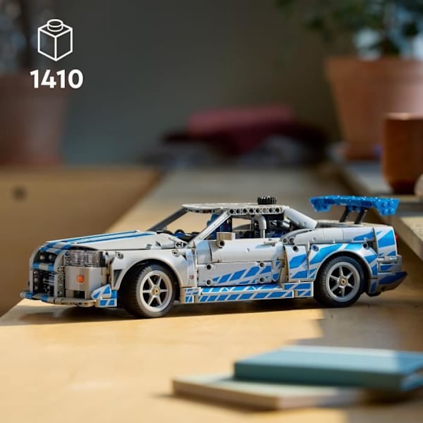 LEGO Technic 42210 Bil Nissan Skyline GT-R (R34) 2 Fast 2 Furious - Set för Vuxna Svart grå
