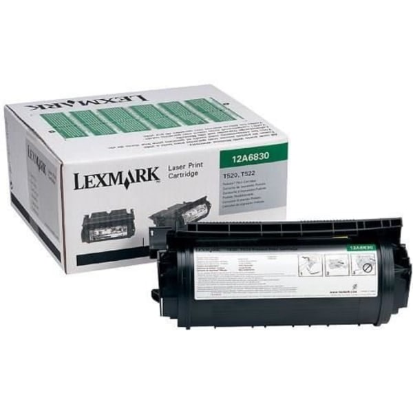 LEXMARK - 12A6830 Tonerkassett - Kompatibel T520/T522 - Standardkapacitet 7 500 sidor - Svart