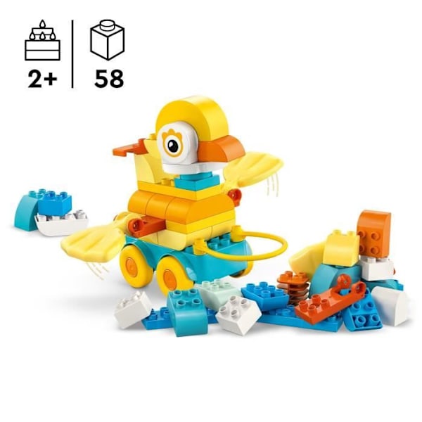 LEGO DUPLO Min By 10448 Dyr På Ruller 3-I-1 - Byggelegøj For Børn Fra 2 År - Hund Flerfärgad