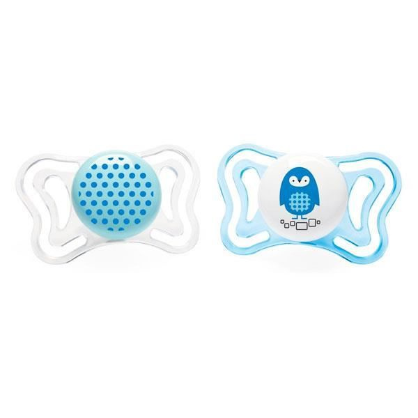 Physio Light silikonitutti - CHICCO - Sininen - 2-6 m - 2 kpl pakkaus Blå