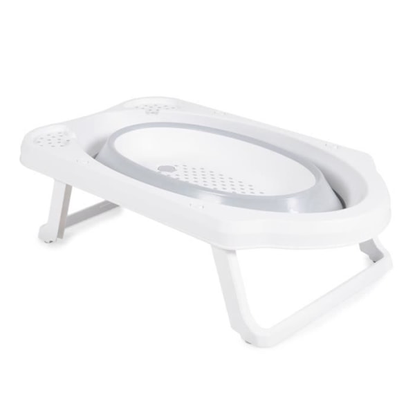 Chipolino vikbadkar för baby, ihopfällbart, Perla 87 cm långt, förvaringsfack [Grå] Grå
