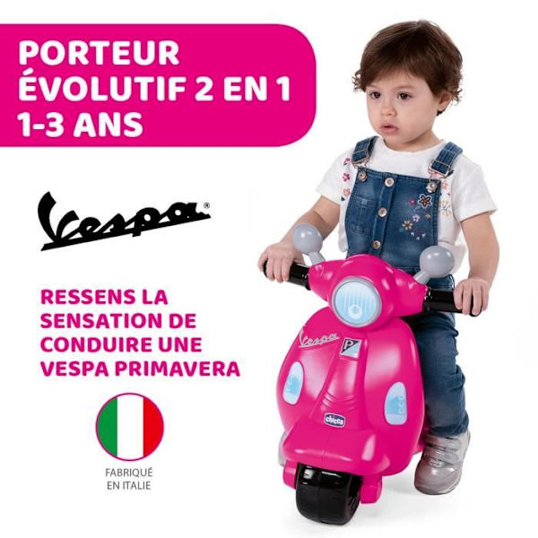 Skoterhållare Vespa Primavera - Rosa - Ljud och ljus - CHICCO Rosa