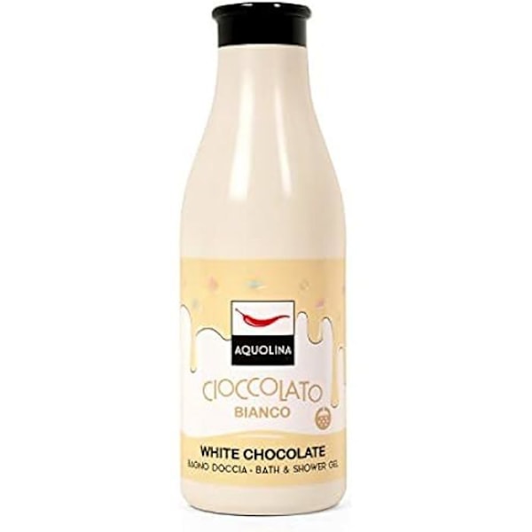 Duschgel - AQUOLINA - Vit choklad - 500 ml - Krämig konsistens - Mjuk doft