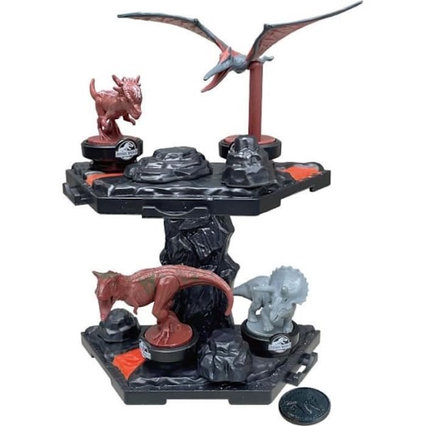 Balansspel - EPOCH-SPEL - Jurassic World Volcano Quake - Dinosaurier på plattformen, sist på plats vinner! Flerfärgad