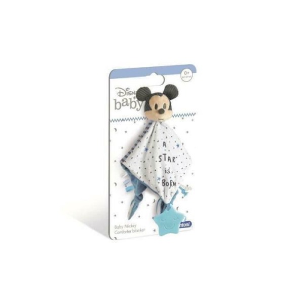 Doudou - Baby Mickey - Soft Swaddle - Stjerner og måner - Tandsygdomme - Stimulerer motoriske færdigheder - Sikker vitt och blått