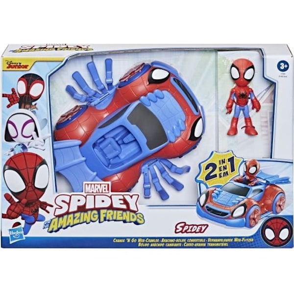10 cm:n Spidey-hahmo ja muunneltava Arachno-bolide - HASBRO - Spiderman - Leikki - Valkoinen