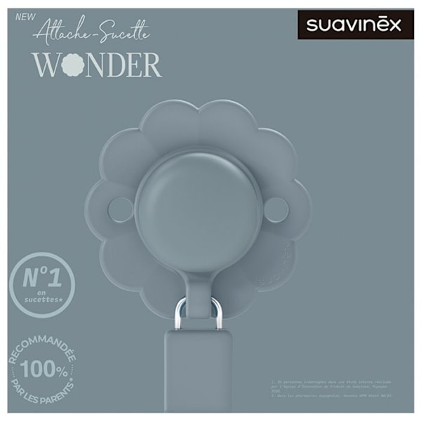 -Suavinex Attache Sutte Silikone Wonder (Model: Blå)