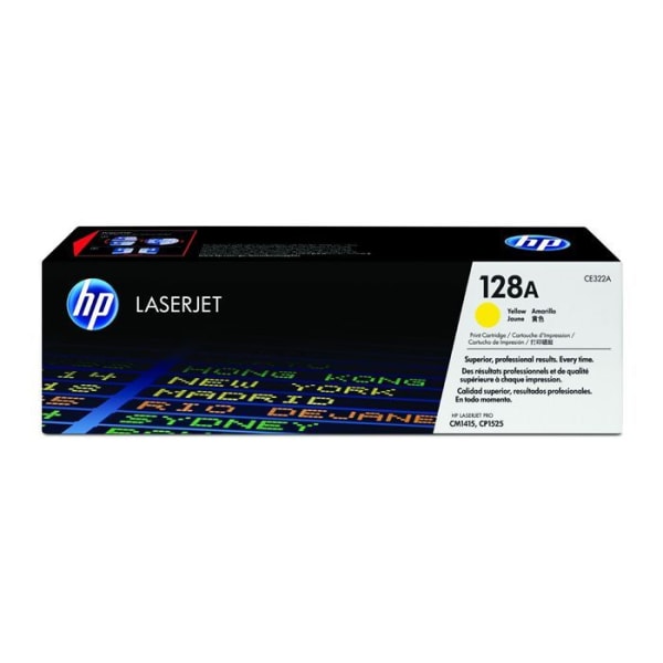 HP 128A (CE322A) TONER Gul - äkta patron för HP Color LaserJet CP1525/CM1415MFP-skrivare