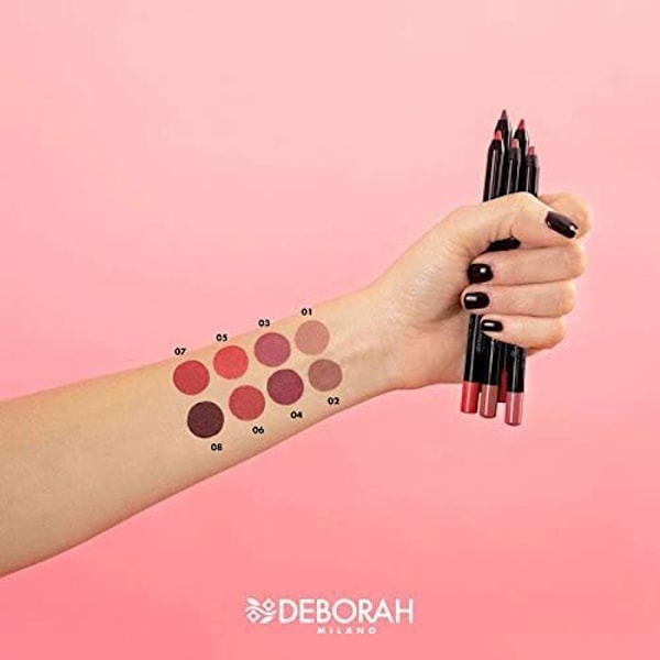 Læbeblyant - DEBORAH - Gel Contour&Color - Vandtæt - Farve 04 Plum Rose - 2 i 1 Plommonros