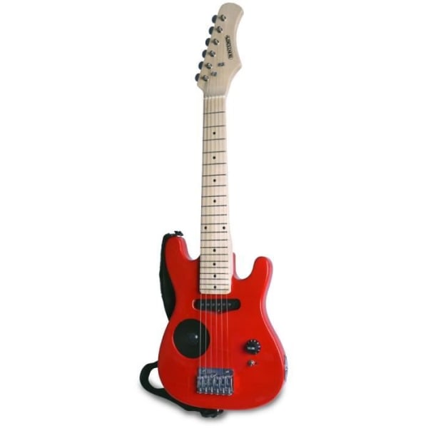 Bontempi elgitarr - 770 mm röd modell - För barn - 6 strängar - Rockljud