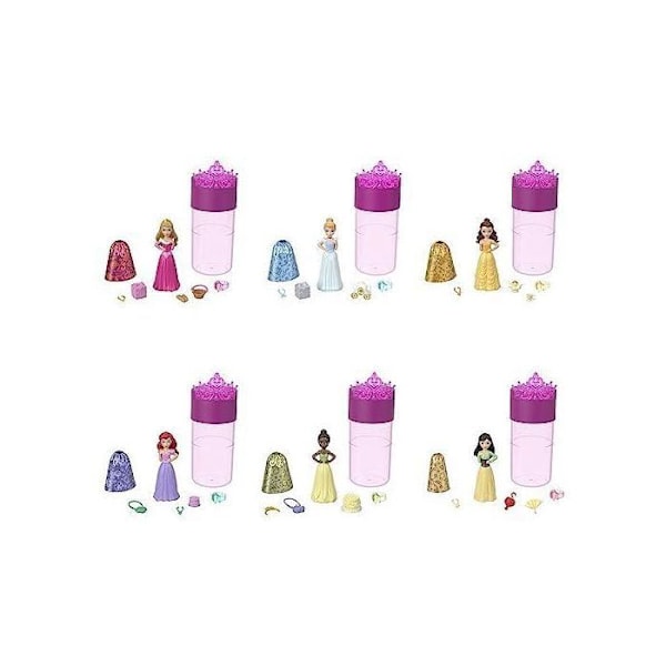 DISNEY PRINSESSOR FÄRG AVSÖKNING FIRANDE SERIEN ROYALTY DOLL BOX Flerfärgad