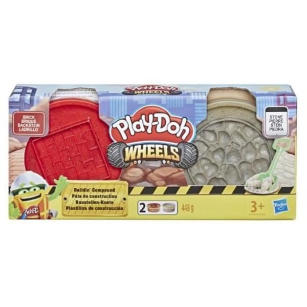 PLAY-DOH Pyörät - Rakennustaikina - Tiili ja Kivi - PLAYDOH-merkki - 3-vuotiaille ja sitä vanhemmille lapsille