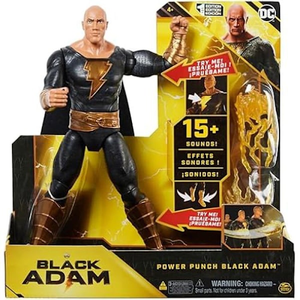 Figuriini - DC - Musta Adam - 30 cm - Valot ja äänet - Räjähtävä nyrkki Svart Adam Deluxe