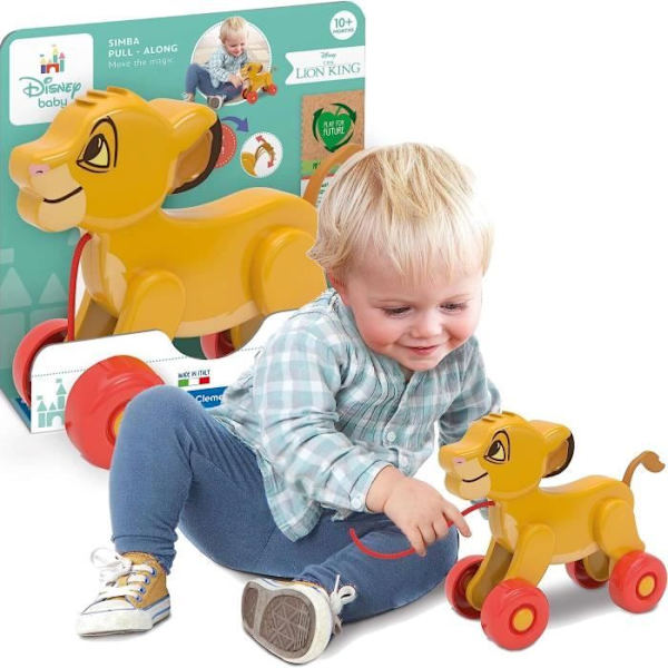 Lejonet Simba på hjul för att dra Disney Baby