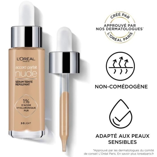 L'Oréal Paris Accord Perfect Plumping Tinted Serum 3-4 Light Medium 3-4 LET MIDDEL