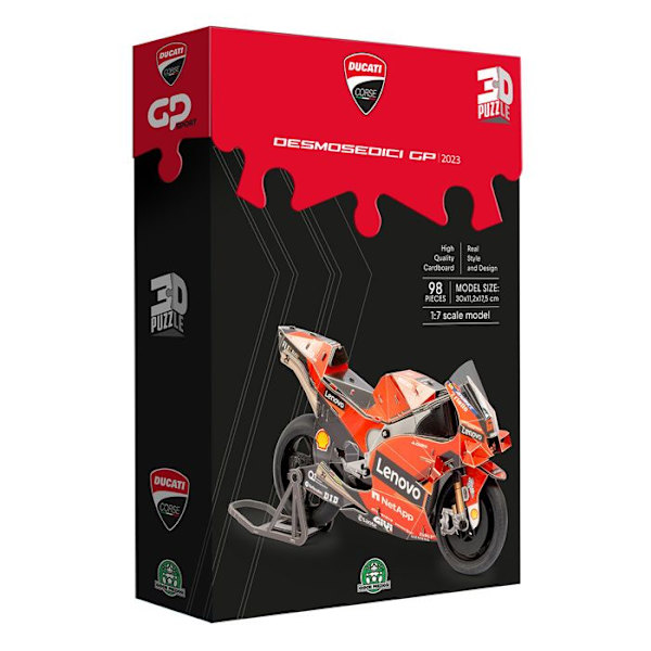 GP Sport, Puzzle 3D, Moto Ducati Desmosedici, 120 bitar, För barn från 3 år, DUP00