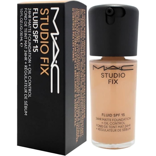Fond de teint MAC Studio Fix Fluid SPF 15 24Hr Matte Foundation Plus Oil Control - NC37 - 1 oz Tranbär