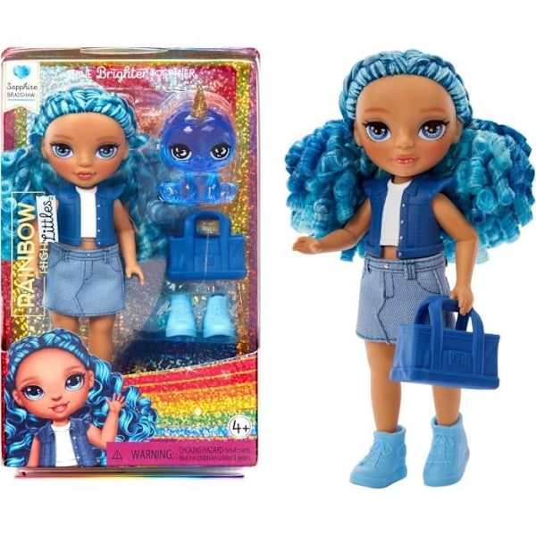 Rainbow High Littles - 15cm dukke + kæledyr - Blå - Fra 4 år Blå