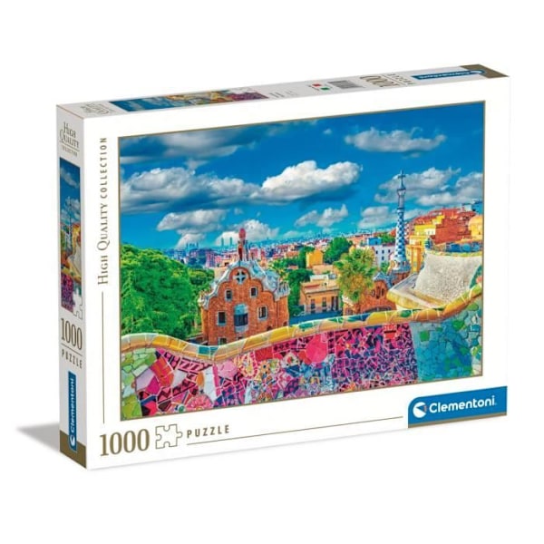 "Puzzleta 1000 palapeliä - Clementoni - Parc Güell, Barcelona - Aikuiset - Valkoinen"