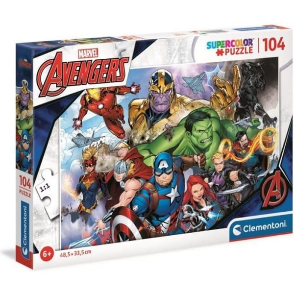 Avengers Puzzle - Clementoni - 104 bitar - SuperColor Blue - Pojke 6 år och äldre