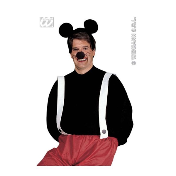 Musekostume til mænd - WIDMANN - Mr Mouse - Sort - Interiør - Polyester- og satinblanding Svart