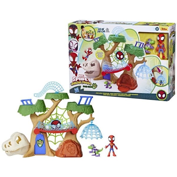 Spidey Coffret Dino-Webs base skov, Superhelte figuriner og tilbehør, fra 3 år, Spidey og Hans Venner Flerfärgad