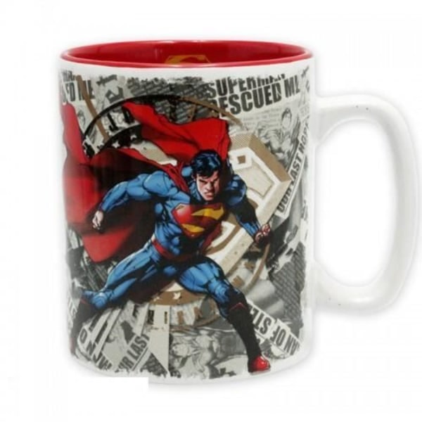 DC COMICS krus - Superman & logo - 460 ml - Højkvalitets porcelæn - Tåler opvaskemaskine Vitt och rött